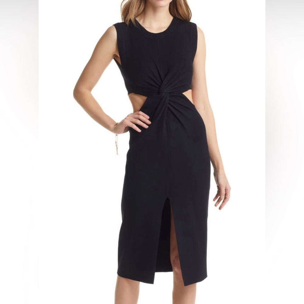 Vici Collection Cutout Knit Midi Dress Black, Medium